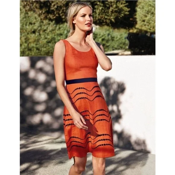 Boden | Dresses | Boden Linen Summer Orange Sleeveless Dress | Poshmark